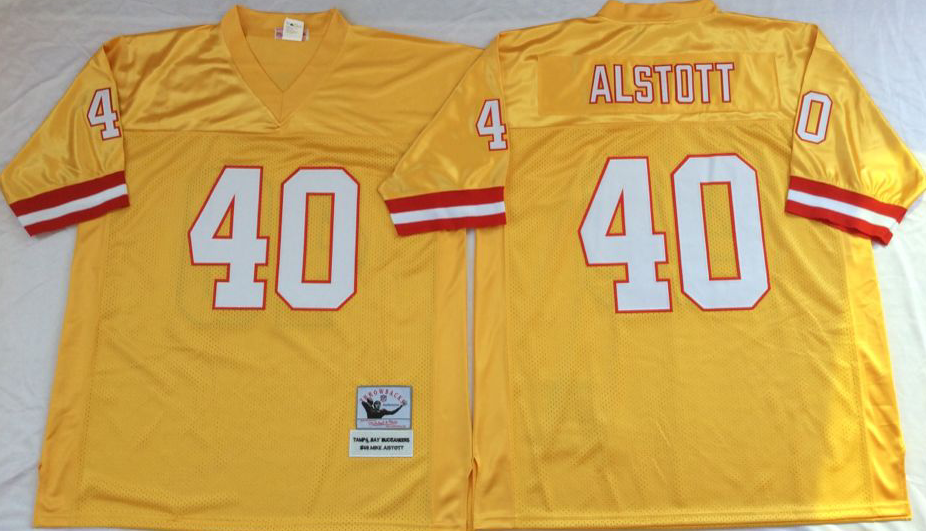 Men NFL Tampa Bay Buccaneers 40 Alstott yellow Mitchell Ness jerseys
